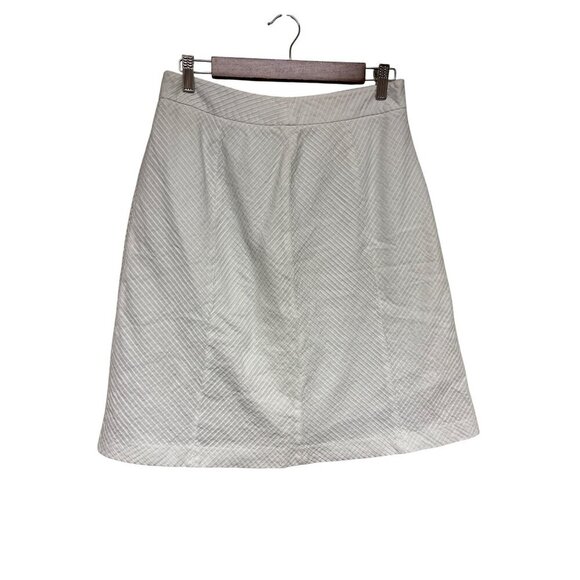 Ann Taylor Women's Ivory White Textured Lined Skirt Short Length Size 6 - Picture 1 of 10